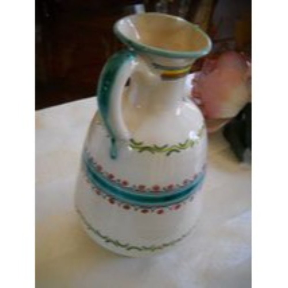 Casas P. AR. Cal Mexican Art Handmade Pottery Vinagre Vinegar Pitcher Signed - Picture 3 of 7